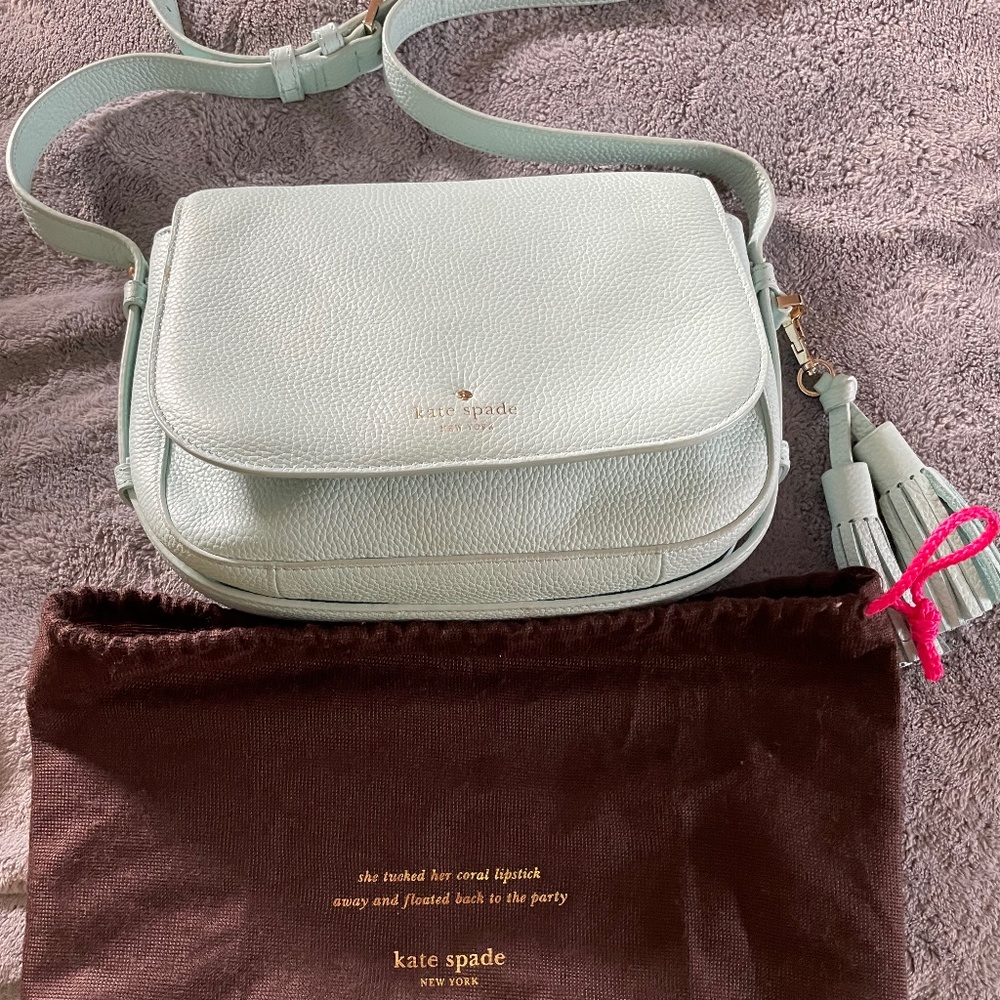 Kate Spade Light Blue Orchard Street Penelope Leather Crossbody Bag